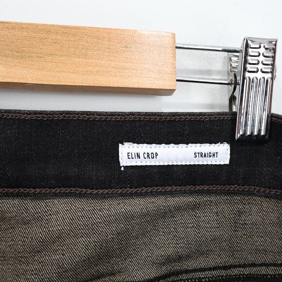 Edwin Elin Crop Slim Straight Cropped Denim Jean Blackstone Size 34 NWT - Picture 4 of 9